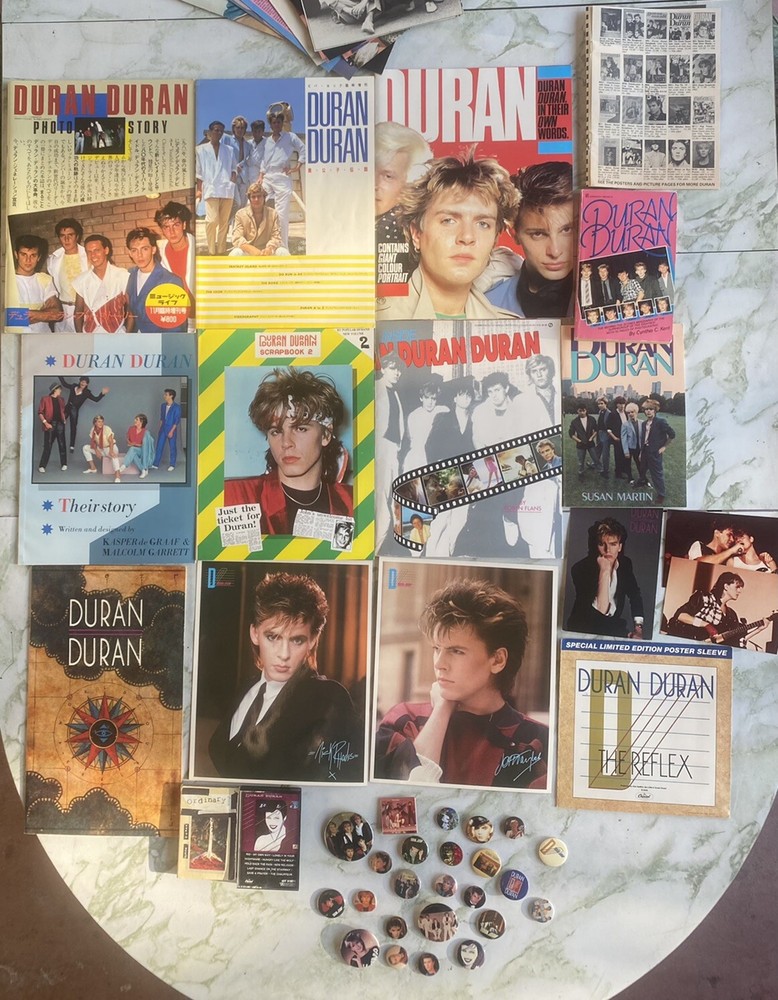 HUGE LOT ~ Duran Duran Memorabilia Books Posters Tourbook Pins Cassettes & More!
