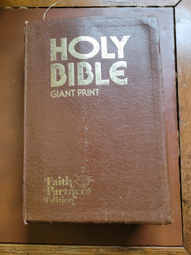 Holy Bible Faith Partners Edition KJV GIANT PRINT Old Time Gospel Red Letter ’76