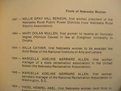 book Women of Nebraska Hall of Fame by Peggy Kelley 1976 Nebr History 112 pages