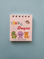 Dino and Dragons Mini Coloring Book for kids and Adults. Mini Coloring Books