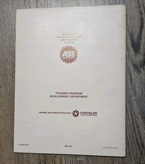1984 Chrysler Driveability Test Procedure 5.2L 5.9L V8 Trucks Service Book OEM