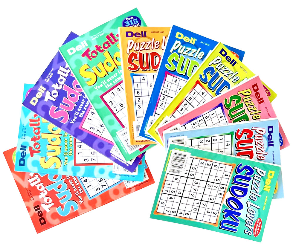 Lot 10 Penny Press Dell Sudoku Totally Puzzle Lovers Puzzle Books Easy Challenge
