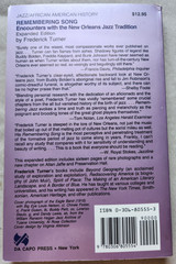 Remembering Song: Encounters with the New Orleans Jazz… by Frederick Turner