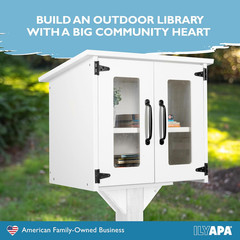 Little Library Box Outdoor – 22X14X19 Inch, White Library Book Kit – Weatherproo