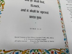 Vintage Large Holy Bible King James Version White Gold Gilt Page Edges