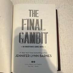 Jennifer Lynn Barnes The Final Gambit Inheritance Games Hardcover 2022 B&N Excl