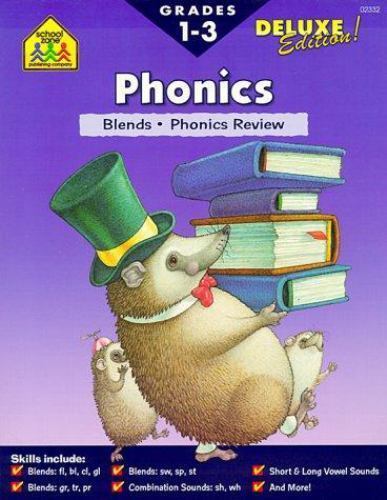 School Zone – Phonics Review 1-3 Workbook – 64 Pages, Ages 6 to 9, Grades 1 to 3