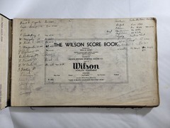 Wilson Baseball Score Book w/ 73 Scored Games 1935-49 World Series DiMaggio