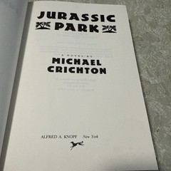 1990 Michael Crichton’s JURASSIC PARK Black Hardcover Borzoi Knopf No Barcode