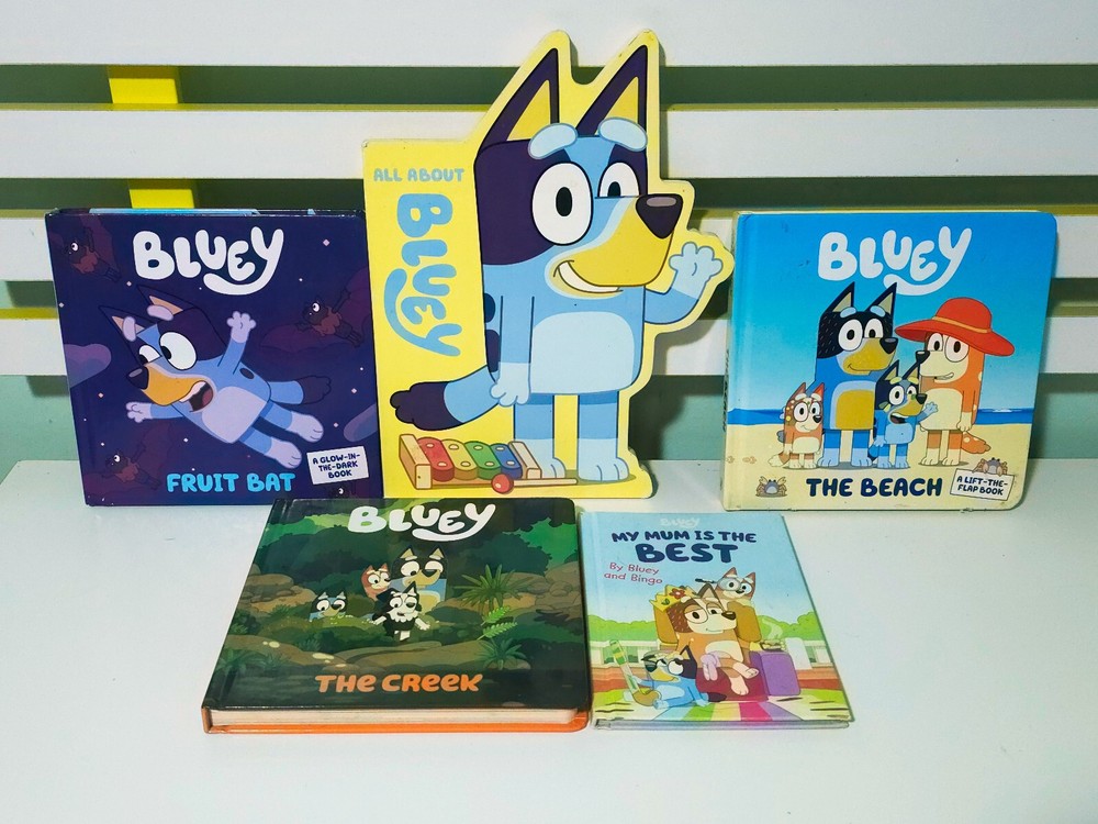Lot of 5x Bluey Children’s Books: All About Bluey, The Beach, The Creek & More!