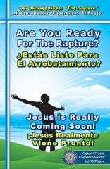 English/Spanish, RAPTURE Gospel Bible Tracts, 40 PK in 2 Covers, 20 Pages Ea.