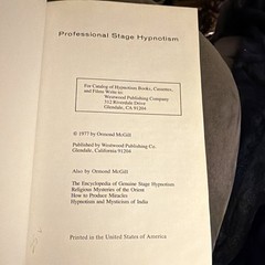 Professional Stage Hypnotism Ormond McGill HC 1977 Westwood Illustrated