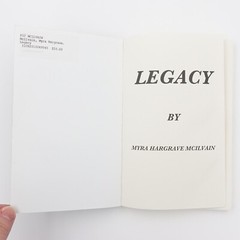 Legacy Myra Hargrave McIlvain PB 2012 Ex Library 172 pages