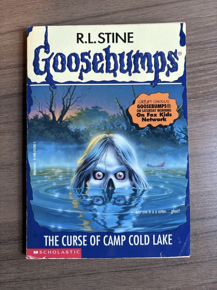 Good Thin Edition 1st print Goosebumps #56 The Curse of Camp Cold Lake ~ Stine