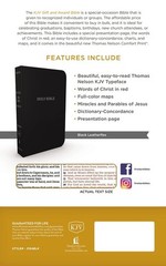 King James Version Holy Bible Gift Award Black Leather Look Red Letter