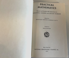 Vintage 1945 Practical Mathematics Vol 3 National Educational Alliance RARE Read