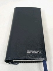 NIV Trimline Bible 1984 Zondervan Blue Bonded Leather Snap Flap Red Letters