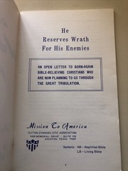 He Reserves Wrath for His Enemies by Hilton Sutton End Times Great Tribulation