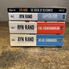 Ayn Rand lot of 4 paperback books Atlas Shrugged, Virtue of Selfishness + more