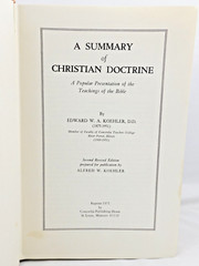 Christian Doctrine Summary 1971 Hardcover by Edward W A Koehler Concordia