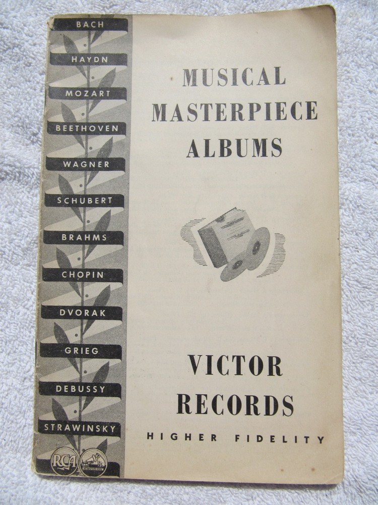 1938 Victor MUSICAL MASTERPIECE ALBUMS Higher Fidelity Record Catalog Orchestra