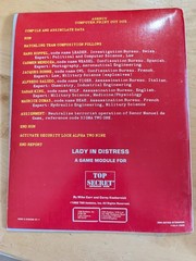 Lady in Distress (Top Secret RPG Espionage Adventure Module TS003) TSR 7602
