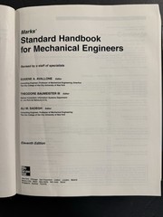 MARKS’ STANDARD HANDBOOK FOR MECHANICAL ENGINEERS 11th/Anniv Ed (2007, HC) VG