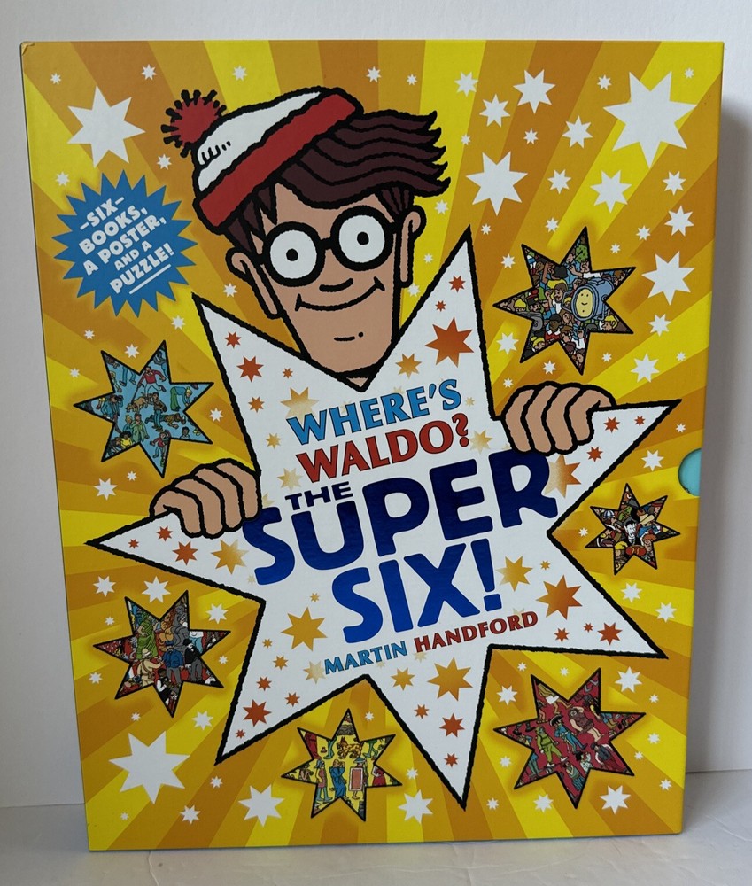 WHERE’S WALDO? THE SUPER SIX! MARTIN HANDFORD SIX BOOKS, A POSTER, AND A PUZZLE!