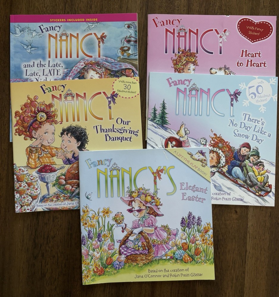 Fancy Nancy Book Series by Jane O’Connor Sticker Books-5 books