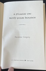 A Plague on Both Your Houses by Susanna Gregory—1st US Ed/1998—HC/DJ/Mylar—VG
