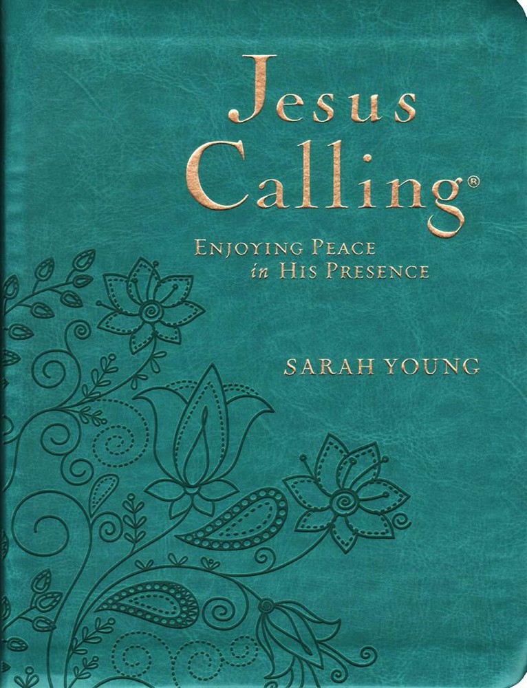 New JESUS CALLING 365 Devotional Large Print Deluxe TEAL Leatherflex Sarah Young