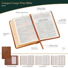 KJV Holy Bible, Compact Large Print Faux Leather Red Letter Edition – Ribbon Mar