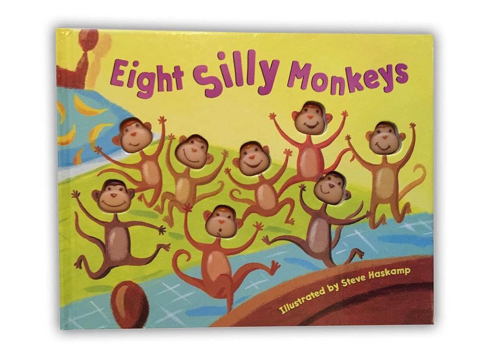 Bendon Piggy Toes Press Eight Silly Monkeys 9 Spread Board Book Storybook 13…