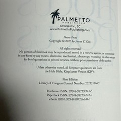 Hocus Pocus James Z. Cox 2023 First Edition Signed Inscribed Palmetto Athiest