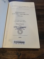 Set: Bibliography of Fossil Vertebrates 1939-1972 Geological Society of America