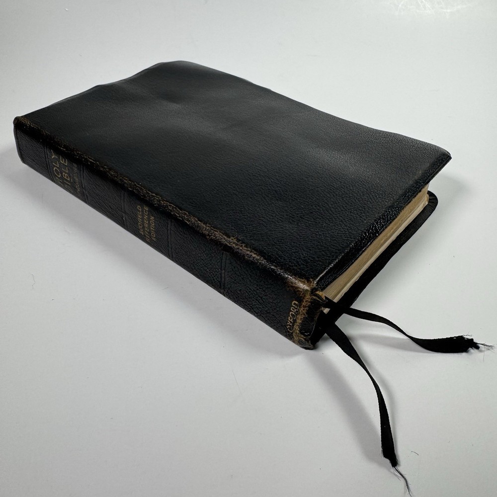 1945 Scofield Reference Bible KJV Oxford Hand Grained Morocco Leather USA Vtg