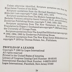 Profiles of a Leader Book Cornwall 1980 Vintage Christian Leadership Self-Help