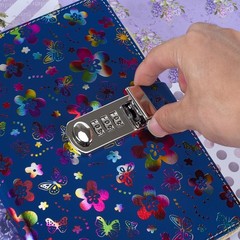 Diary with Lock for Women A5 PU Leather Journal 240 Pages Password Multicolor
