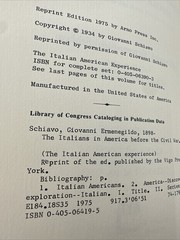 The Italian American Experience Before The Civil War 1975 HC Giovanni Schiavo