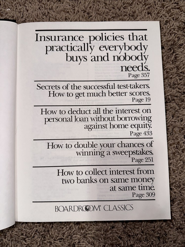 Vintage 1993 The Big Black Book Insurance Policies Money Law 496 Pages Hardcover