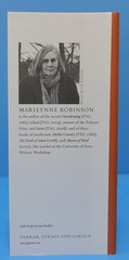 WHEN I WAS A CHILD I READ BOOKS BY MARILYNNE ROBINSON, SIGNED