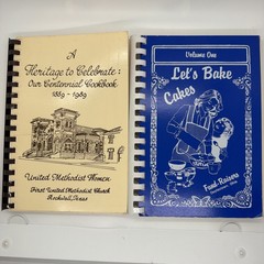 Vintage 1980s Community Cookbook Baking Cakes Heritage Centennial Lot of 2 Retro