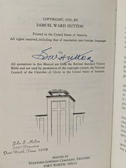 Signed First Edition, A Service Manual: by Samuel Ward Hutton, 1958
