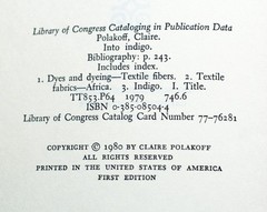 INTO INDIGO by Claire Polakoff 1st Ed 1st Printing Anchor Press Doubleday [420]