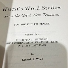 Eerdmans Wuest’s Word Studies Greek NT Vol 2 Kenneth Wuest Philippians Hebrews