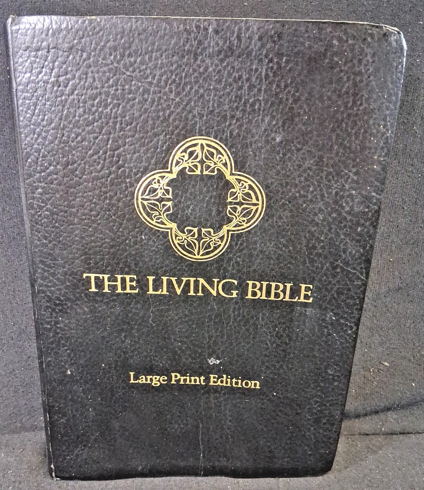 The Living Bible Large Print Edition, Paraphrased, Red Letter 1971 Tyndale black