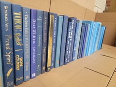 Lot of 10 Hardcover BLUE NAVY AQUA TEAL Shades Books for Staging Prop Decor