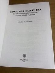 Consumer Health USA Alan M Rees 1995 Onyx Press Hardcover Medical Reference NEW