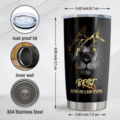 Versatile 20oz Stainless Steel Tumbler for Son-In-Law – Ideal for Home & Travel