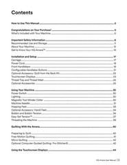Handi Quilter HQ Amara 20 & 24 Sewing User Manual – Updated v1.6 – LOOP BIND